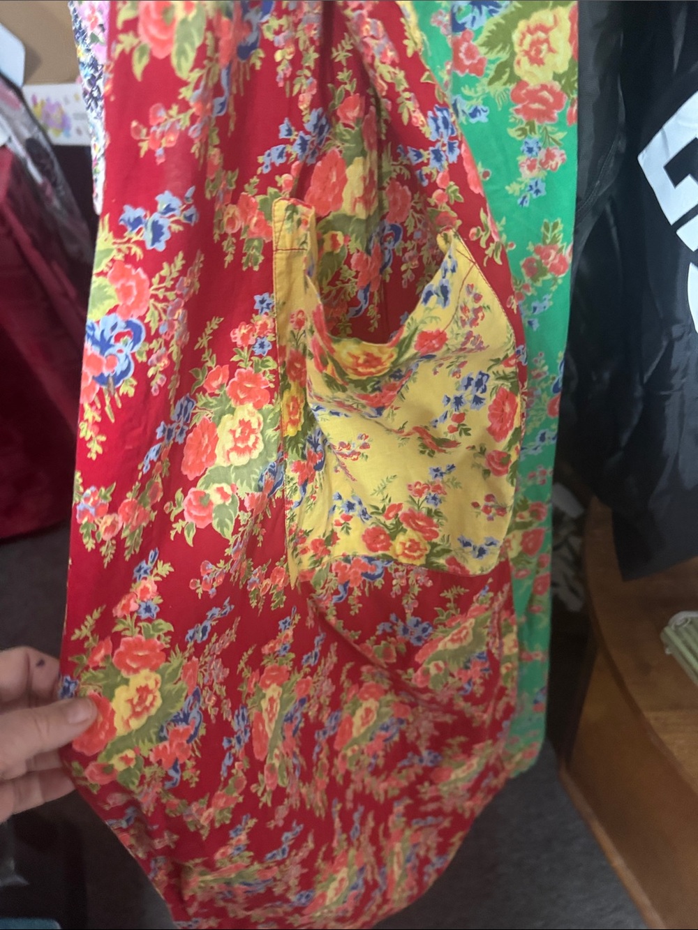 Vintage Smithsonian Institution Patchwork Floral Cotton Robe - M - Picture 4 of 4